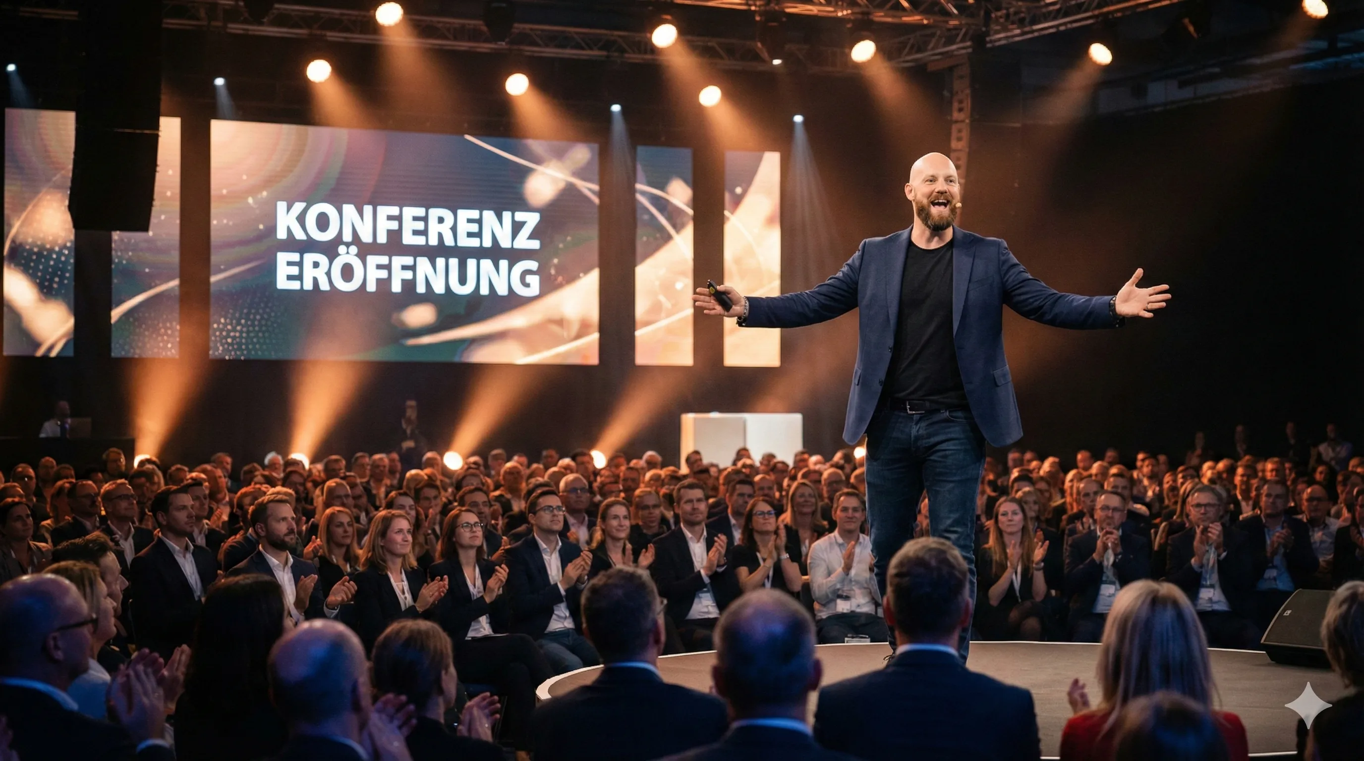 Konferenzbühne mit Publikum